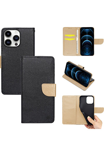 Other Sonique Trend Wallet Συνθετικό Δέρμα Μαύρο / Χρυσό (iPhone 14 Pro)