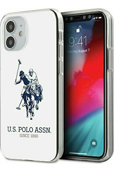 U.S. Polo Assn. Γυαλιστερή Λευκή Θήκη Πλάτης Σιλικόνης με Μεγάλο Λογότυπο (iP...