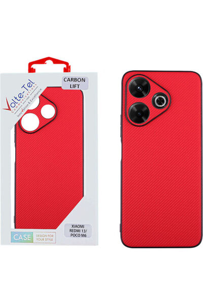 Other Volte-Tel Carbon Lift Κόκκινο Κάλυμμα Πλάτης Σιλικόνης (Redmi 13 / Poco...