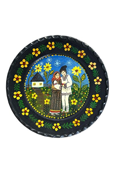 OEM Farfurie decorativa de perete, din ceramica, barbat si femeie in port tra...
