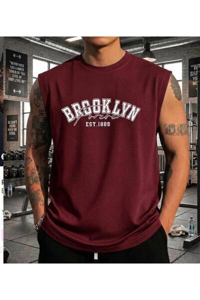 NIGRUM PARDUS YENİ SEZON BROOKLYN BASKILI %100 PAMUK KOLSUZ BÜYÜK BEDEN ERKEK...