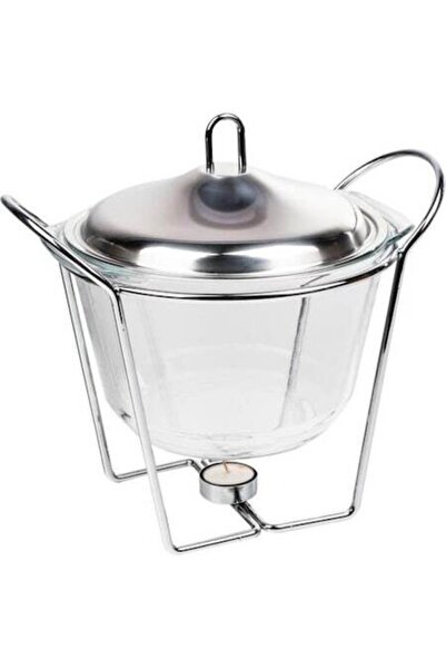 OEM Glass Bowl with Stainless Steel Stand, Silver, 4.2 l