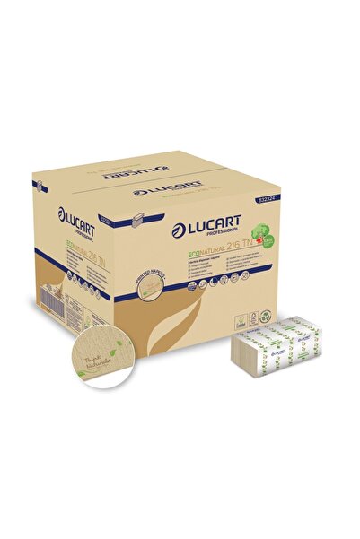 Lucart Șervețele de masă pliate EcoNatural 216 TN, 2 straturi, 16,4 cm x 24 c...