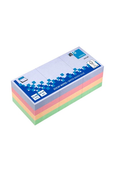 INFO NOTES Notițe adezive Harmony 12 x 40 x 50 mm - 12 x 100 coli - 5653-80