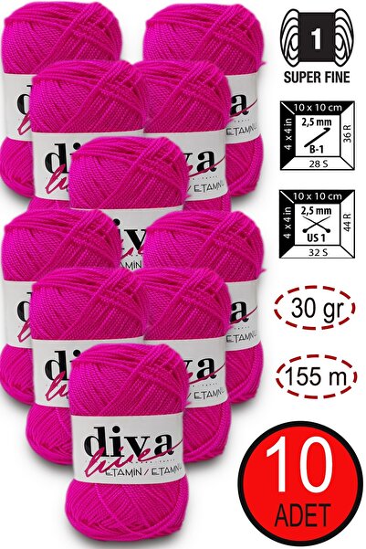 Diva İplik ديفا إيتامين 56 نيون فوشيا (عبوة من 10 قطع)