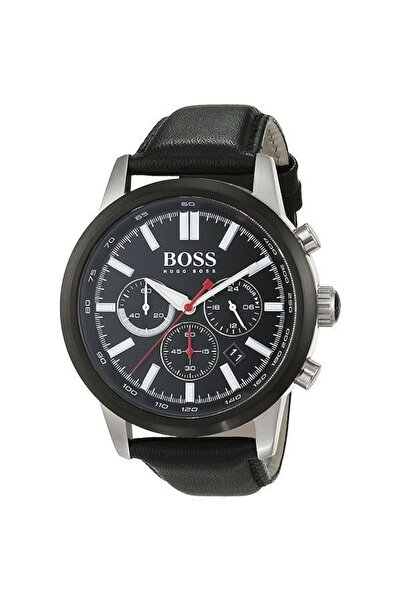 Hugo Boss Ρολόι Racing Χρονογράφος με Δερμάτινο Λουράκι σε Μαύρο χρώμα 151319...