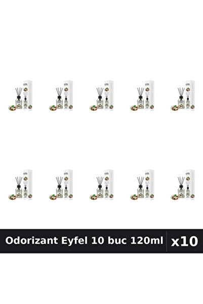 Eyfel Set 10 Odorizant Camera cu Betisoare - Nuca De Cocos Parfum Intens 120ml
