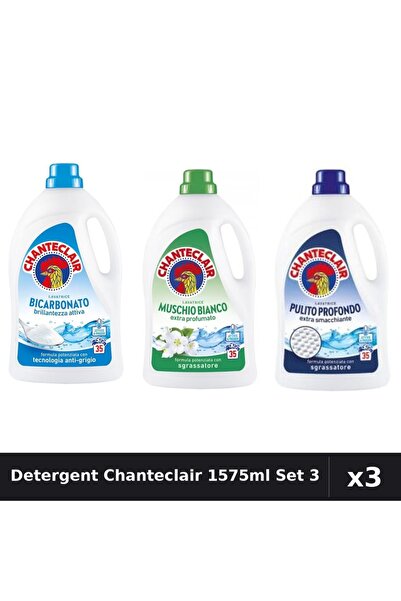 Chanteclair Set 3 Detergent Lichid Rufe 1575ml 35 Spalari - Bicarbonat, Mosc ...