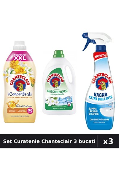 Chanteclair Set 3 Curatenie - Balsam 1800ml, Detergent 1575ml, Degresant 625ml