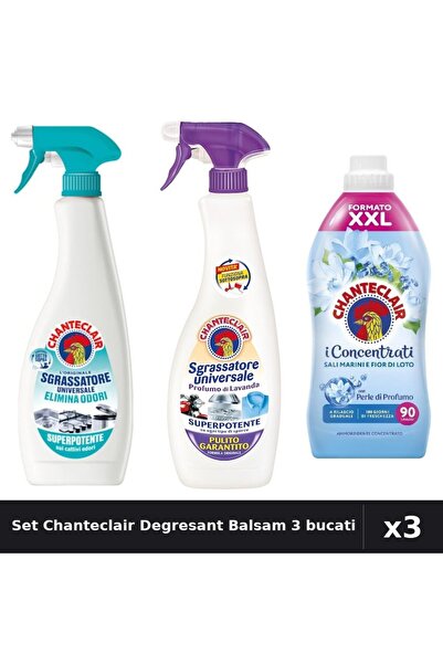 Chanteclair Set 3 Degresant și Balsam 600ml-1800ml - Anti-Miros, Mosc Alb, Sa...