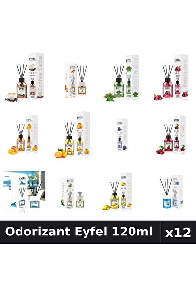 Eyfel Set 12 Odorizante Camera cu Betisoare - 12 Arome Asortate, 120ml