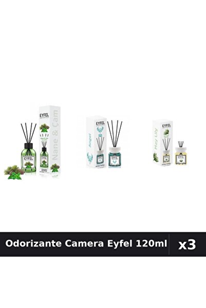 Eyfel Set 3 Odorizante Camera cu Betisoare - Angel, Lacramioare, Pin Si Menta...