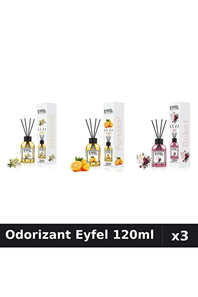 Eyfel Set 3 Odorizante Camera cu Betisoare - Bouquet, Portocală, Mâna Maicii,...