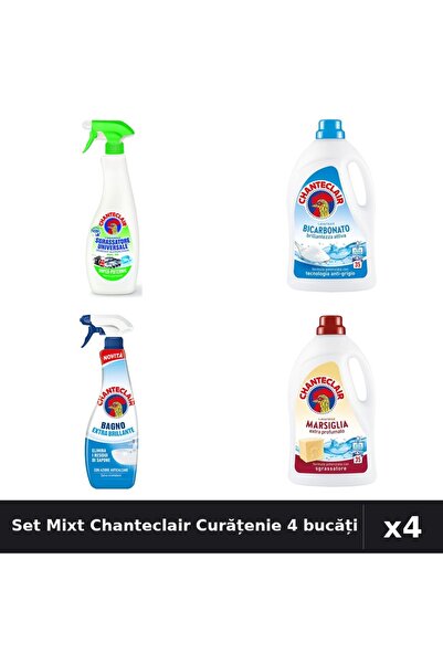 Chanteclair Set 4 Degresant și Detergent 600ml-1575ml - Lămâie, Bicrabonat, M...