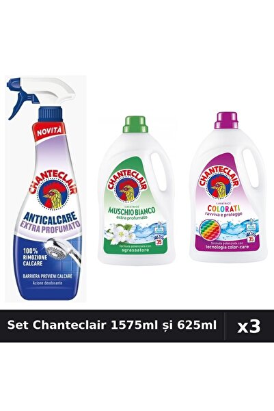 Chanteclair Set 3 Detergent și Degresant 1575ml - Color, Mosc Alb, Extra Parf...