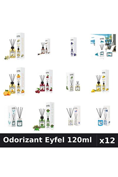 Eyfel Set 12 Odorizante Camera cu Betisoare - 12 Arome Asortate, 120ml