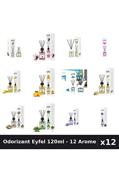 Eyfel Set 12 Odorizante Camera cu Betisoare - 12 Arome Asortate, 120ml