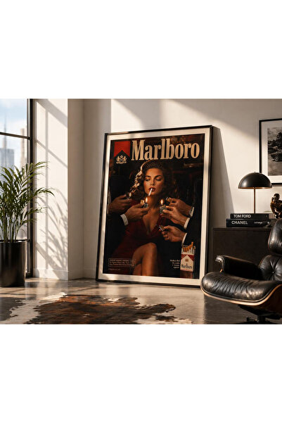 Generic Vintage Marlboro Poster 90s Lounge Wall Art, Retro Cigarette Ad Print...