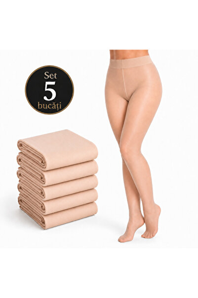 Penti Top Bottom Set of 5 Women's Tights Beige BB Cream Effect 5 DEN, Ultra F...