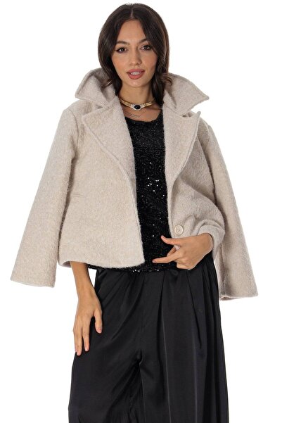 ROHBOUTIQUE Jachetă scurtă tip crop cu buzunare Crem Aimelia JR673