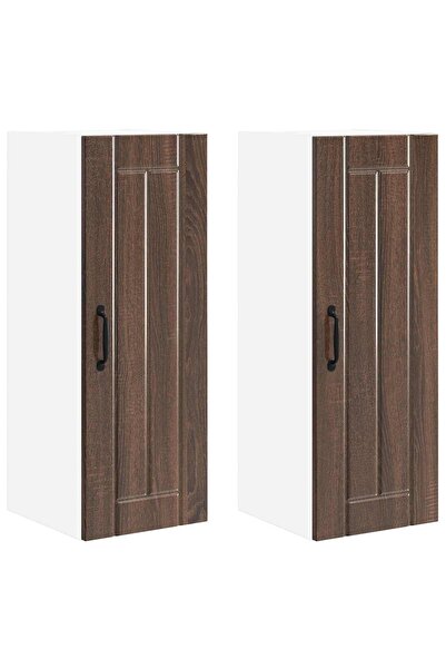 vidaxl Dulap de bucătărie 2 pcs Stejar închis 30 x 31 x 80 cm