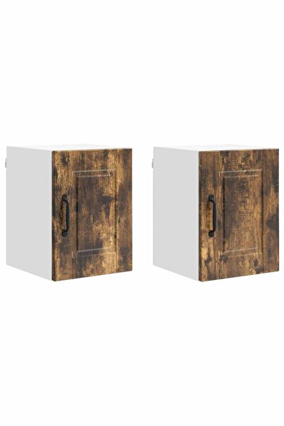vidaxl Kitchen cabinet with shelf 2 pcs Smoked oak 30 x 31 x 40 cm