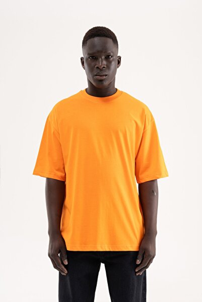 Machinist Tricou basic supradimensionat pentru bărbați – Portocaliu XS