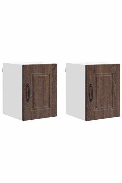 vidaxl Kitchen cabinet with shelf 2 pcs Dark oak 30 x 31 x 40 cm