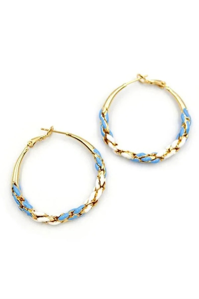 Marsilyan Nvdn- Ieg - Enamel Hoop Earrings - Blue Iegrs-Nvdn1