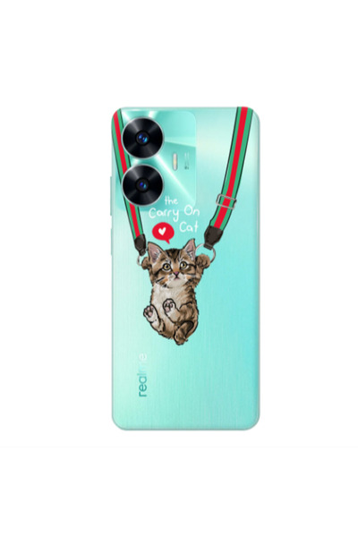 Other Realme C55 Swinging cat Transparent Silicone TPU Θήκη
