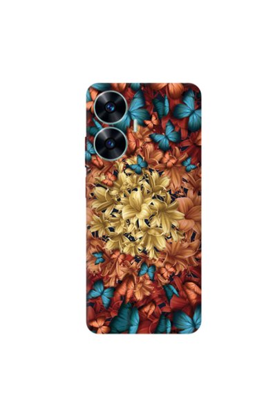 Other Realme C55 Blue butterflies Transparent Silicone TPU Θήκη