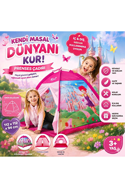 Cici Oyuncak Peri Prenses Oyun Çadırı 112x112x94 cm Kız Çocuk Oyun Evi Aktivi...