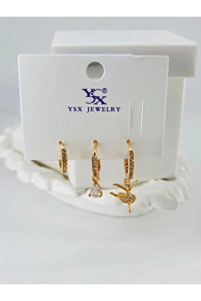 Marsilyan Nvdn- Ieg - Zircon Stone Triple Combination Earrings Iegrs-Nvdn1