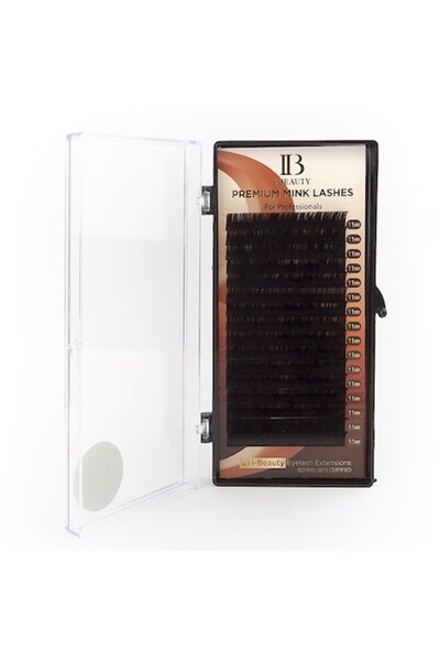 ibeauty Extensii de gene 0.12, Curbură C, Lungime 12 mm, 16 rânduri, Premium,...