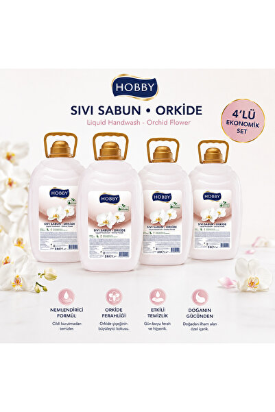 Hobby ORKİDE SIVI SABUN 3 LT - (4 ADET)