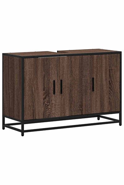 vidaxl Bathroom sink cabinet brown oak 90x33x60 cm wood