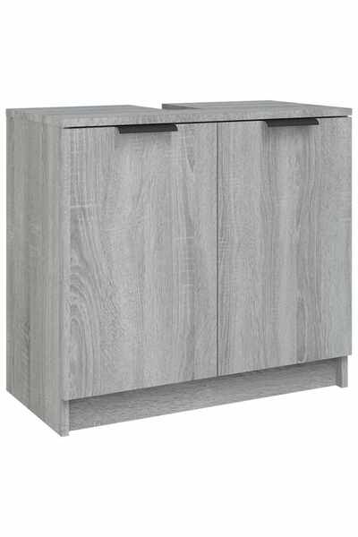 vidaxl Dulap de baie, sonoma gri, 64,5x33,5x59 cm, lemn prelucrat