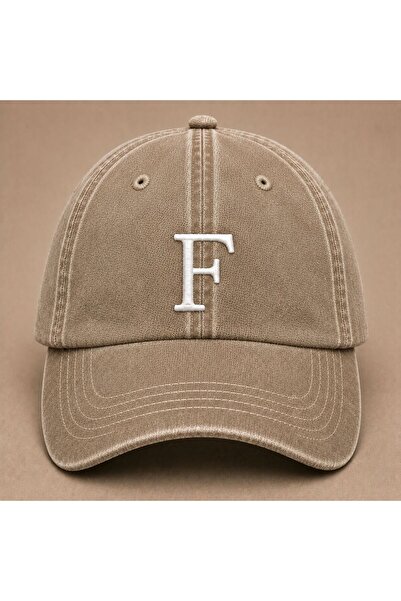 WeavedCo Letter "F" Special Design Embroidered Vintage Washed Baseball Cap fo...