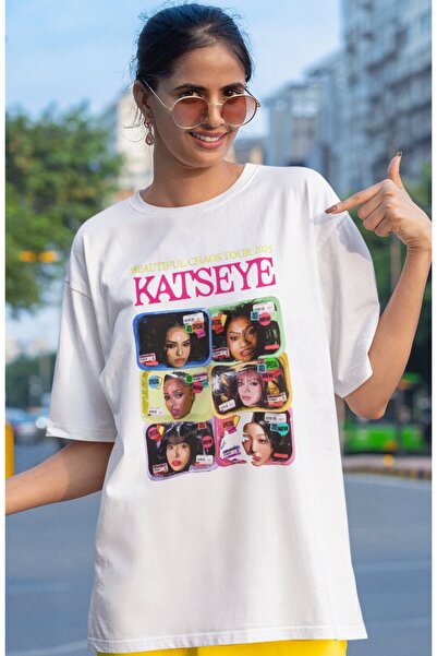 SEVBANO Katseye Kpop muzička grupa, unisex majica sa širokim krojem i printom