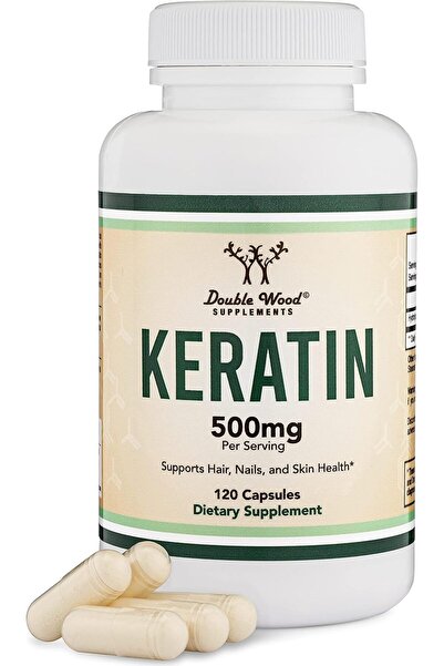 Double Wood Supplements Keratin Hair Growth Vitamin (500mg per Serving, 120 P...