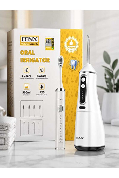 Denx Dx3722 Cordless Water Flosser with Electric Toothbrush-500Ml Water Tank-...