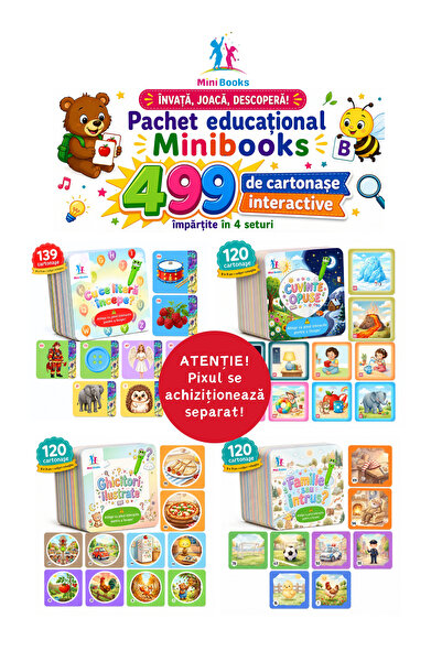 minibooks Pachet Educațional cu 499 de Cartonașe Interactive Minibooks, 4 Set...