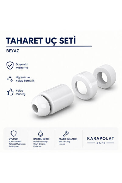 KarapolatYapı Klozet Taharet Çubuğu Ucu Beyaz Perlatör Klozet Taharer Çubuk Ucu