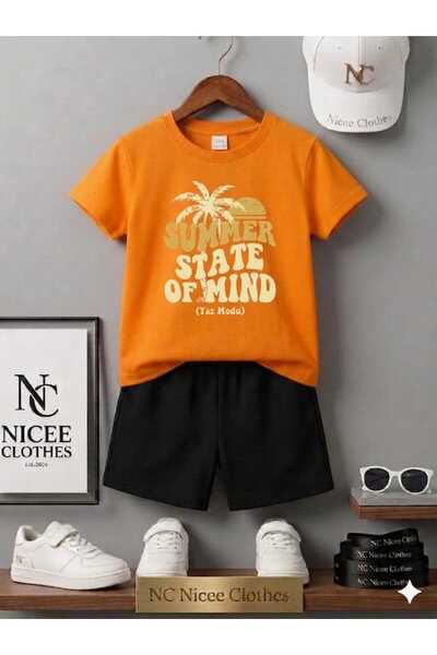 NC Nicee Clothes Summer Children's T-Shirt Shorts Unisex (Summer Modu Print)