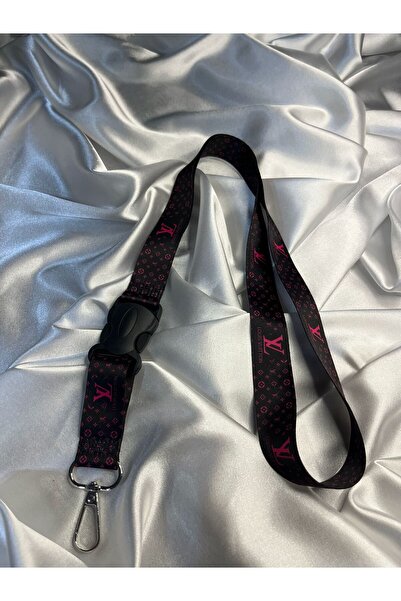CEBECİOTO White with Pink Pattern Neck Strap Lanyard, Matching Mirror Strap L...