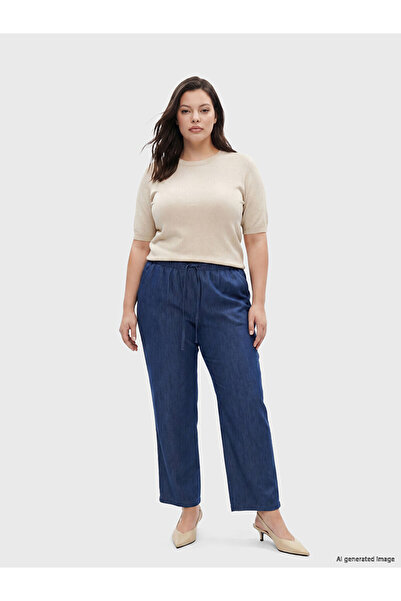 LC Waikiki Esvab • Modern & Distinctive Wide-Leg Women's Jeans with Waist Dra...