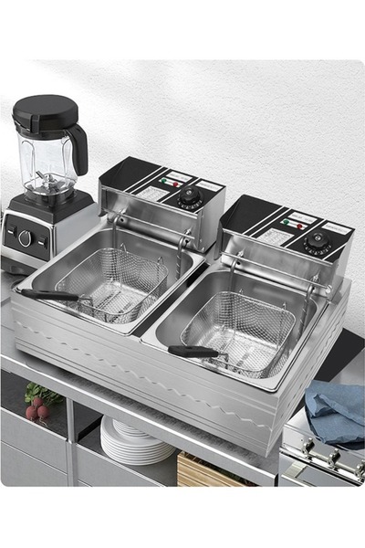 COOLHAWK Deep Fryer 12L Temperature Control 1600W Large Capacity JCK12L Silver