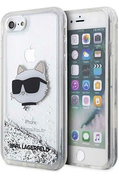 Karl Lagerfeld Glitter Choupette Πίσω Κάλυμμα Πλαστικό / Σιλικόνη Ασημί (iPho...