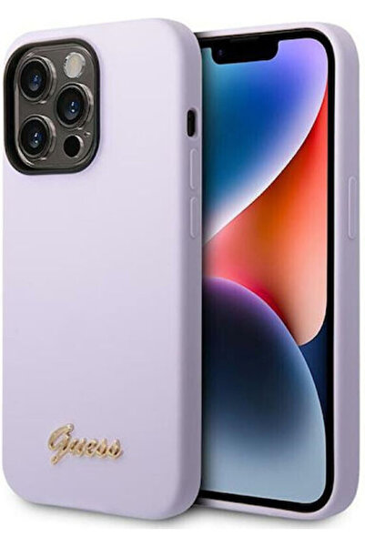 Guess Βίντατζ Μωβ Θήκη Πλάτης Σιλικόνης (iPhone 14 Pro) Κωδικός: GUHCP14LSLSMU