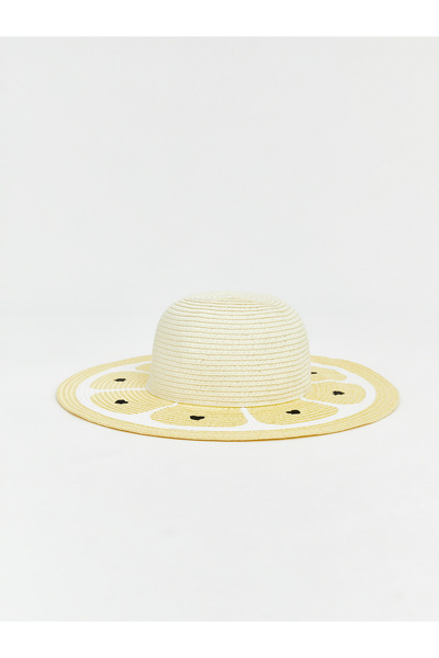 LC Waikiki Heart Embroidered Girls' Straw Hat